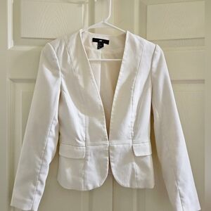 H&M Collarless Ivory Blazer